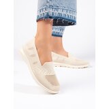 Shelvt Beige Women's Textile Slip On | shoptok.hr