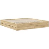  Krevetna konstrukcija s ladicama Sonoma hrast 200 x 200 cm | shoptok.hr