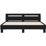  Okvir kreveta s uzglavljem i LED crni 160 x 200 cm | shoptok.hr
