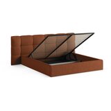 Micadoni Ciglasti tapecirani bračni krevet s prostorom za odlaganje s podnicom 160x200 cm Eric – | shoptok.hr