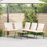 vidaXL l-oblika kavč naravna 231x173x78 cm poli ratan | Shoptok.si