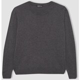 Defacto regular fit v-neck premium soft wool textured sweater Cene