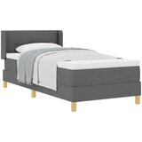 vidaXL Krevet s kutijom s madracem Tamno sivi 90x200 cm Tkanina, Uzglavlje s gumbima Tamno sivo 90 cm Tkanina Cijene