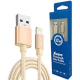 X Wave USB-A na Lightning kabl 1,2 m, 3A, zlatni pleteni Cene