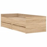  Okvir kreveta s ladicama boja hrasta 75 x 190 cm za jednu osobu | shoptok.hr