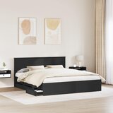  Krevetna konstrukcija Crna 180 x 200 cm Inženjersko Drvo | shoptok.hr