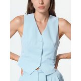 Reserved Prsluk od mješavine liocela - svjetloplavo | shoptok.hr