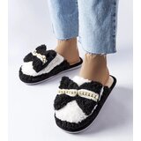 Gemre Black and white slippers with a bow | shoptok.hr