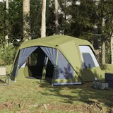 vidaXL Šator za kampiranje za 10 osoba zeleni od tkanine vodootporan
