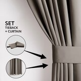 Restilo blackout curtain, beige, smooth finish, classic design, with tieback, multifunctional tape, substantial blackout fabric, 140 x 280 cm | shoptok.hr
