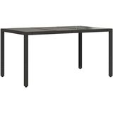  5-dijelni vrtni bistro set od poliratana s jastucima crni Crna 150 x 90 x 75 cm | shoptok.hr