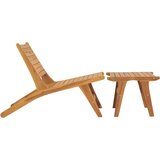 Maison Chic Vrtni Stoli - Stol za vrt z naslonjalom za noge trdna tikovina JS791, (21877572) | Shoptok.si