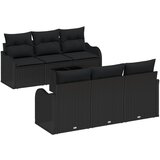 vidaXL set od 7 dijelova vrtnih sofa s jastučićima Crna Poli ratan, sofa za vrt s pohranom i jastučićima Crna Poli ratan Cijene