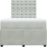 vidaXL Krevet s oprugama i madracem svjetlosivi 120x190 cm baršunasti | shoptok.hr