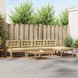  Set vanjskih sofa 6 pcs Bijela i bež 79 x 79 x 37 cm Poliester | shoptok.hr