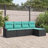  Set sofe 5 kom. Crna poliratan 233 x 117 x 85 cm | shoptok.hr