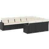 vidaXL 10-dijelni set vrtnih sofa s jastucima crni od poliratana | shoptok.hr