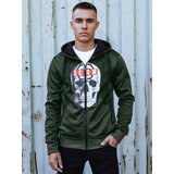 DStreet Bluza męska rozpinana z kapturem zielona | shoptok.hr