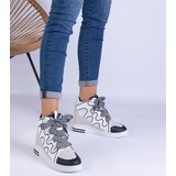 Gemre White women's sneakers with thick laces Gralina | ePonuda.com