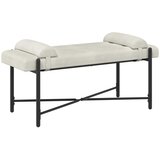  Klupa s gumbima i jastučićima Krem 110 x 40 x 46 cm Baršun | shoptok.hr