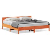 Furnova Posteljni okvir brez vzmetnice vošč. rjav 200x200 cm borovina, (21939051) | Shoptok.si