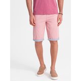 Ombre Men&#039;s chinos shorts with denim trim cene
