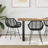  Stolac za blagovanje 2 pcs Ratan i čelik Crna 55 x 50 x 74 cm | shoptok.hr
