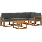  Set vanjskih sofa 6 pcs Prirodna i antracit Čvrsto drvo akacije | Eponuda.com