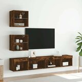  5-dijelni zidni TV elementi s LED svjetlima boja hrasta drveni | shoptok.hr