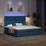  Otomanski krevet s madracem i LED plavi 180x200cm od tkanine | Eponuda.com