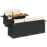 vidaXL 6-dijelni set vrtnih sofa s jastucima crni od poliratana | shoptok.hr
