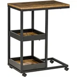 stranska miza jeklo, MDF 51D x 33Š x 66V cm Rjav, (5000242422)