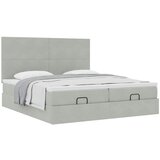 vidaXL Otomanski posteljni okvir z vzmetnicami siv 180x200cm žamet, (21611116) | Shoptok.si