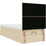 vidaXL otomanski okvir kreveta s madraca krem 100x200cm od tkanine | shoptok.hr