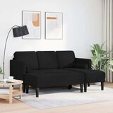 vidaXL 2-delna sedežna garnitura z blazinami Črna Tkanina | Shoptok.si