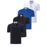 Dewberry QUAD SET T8582 MENS T-SHIRT-BLACK-WHITE-NAVY BLUE-SAKS Cijene