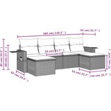  6-dijelni set vrtnih sofa od poliratana s jastucima sivi | shoptok.hr