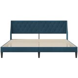  Krevetna konstrukcija s uzglavljem Plava 200 x 200 cm Baršun | Eponuda.com