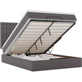 Maison Chic Otomanski Posteljni okvir - Dvoposteljna postelja - Zakonska postelja z vzmetnico siv 140x200 cm um. usnje-J1825, (21769597) | Shoptok.si