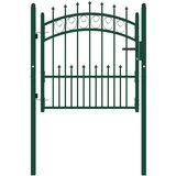  Vrata za ogradu EMMEN s šiljcima čelik 104x97 cm zelena | shoptok.hr