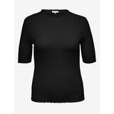 Only Black Women's Ribbed T-Shirt CARMAKOMA Ally - Women | Shoptok.si