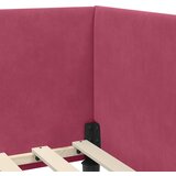  Kutni okvir kreveta Vinska crvena 90 cm x 200 cm Baršun | shoptok.hr