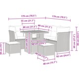 vidaXL Set vrtne sofe s jastucima bež poli ratan akacija | shoptok.hr