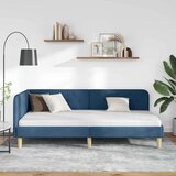 vidaXL Kotna postelja z vzglavjem Modra 90 x 200 cm blago | Shoptok.si