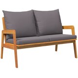 Bistro set s jastukom 2 pcs Prirodna nafta Čvrsto drvo akacije | shoptok.hr