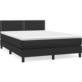  Box spring postelja z vzmetnico črn 140x200 cm umetno usnje, (20725182) | Shoptok.si