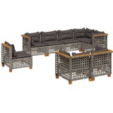vidaXL 8-dijelni set vrtnih sofa od poliratana s jastucima sivi | shoptok.hr