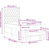  Postelja z vzmetnico z vzmetnico Temno zelena 90 x 200 cm Žamet, (5000128496) | Shoptok.si
