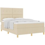  s opruga kutije s uzglavljem Krema 140 x 190 cm tkanina | shoptok.hr