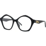 Curvy Black Geometric Eyeglasses ONE SIZE (51) Črna/Kristalna